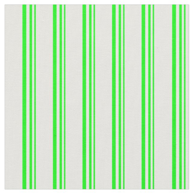 Lime and White Coloured Lines Pattern Fabric (Close Up)