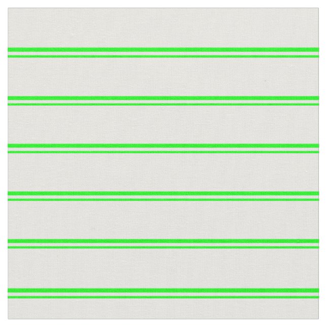 Lime and White Coloured Stripes Pattern Fabric (Close Up)