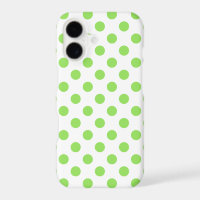 Lime and white polka dots