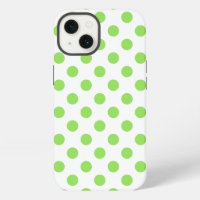 Lime and white polka dots Case-Mate iPhone case