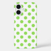 Lime and white polka dots