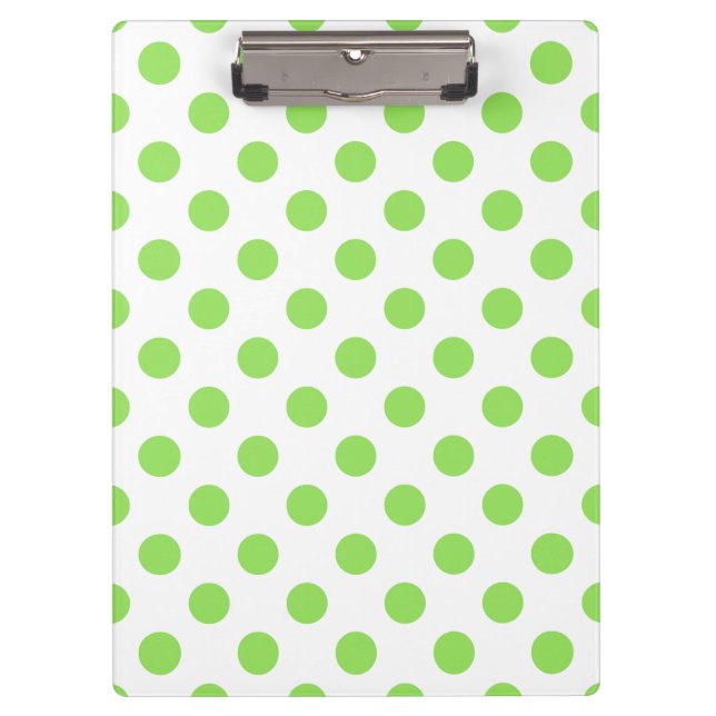 Lime and white polka dots clipboard (Front)