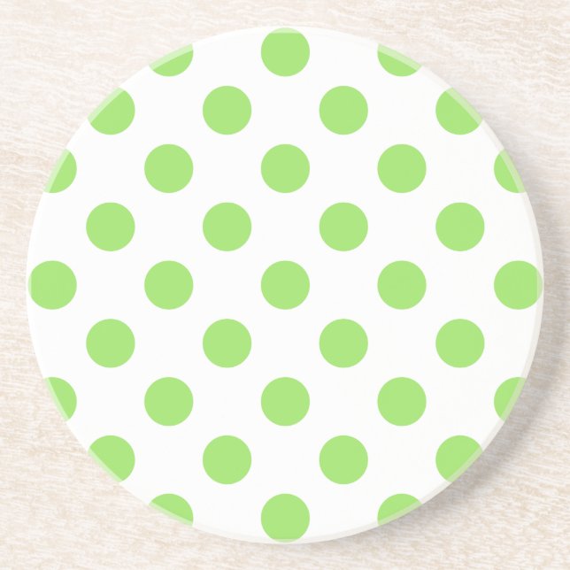 Lime and white polka dots coaster (Front)