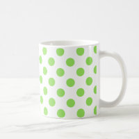 Lime and white polka dots