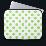 Lime and white polka dots laptop sleeve<br><div class="desc">Lime and white polka dots</div>