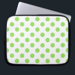 Lime and white polka dots laptop sleeve<br><div class="desc">Lime and white polka dots</div>