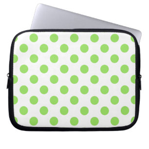 Lime and white polka dots laptop sleeve