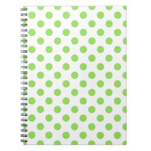 Lime and white polka dots notebook