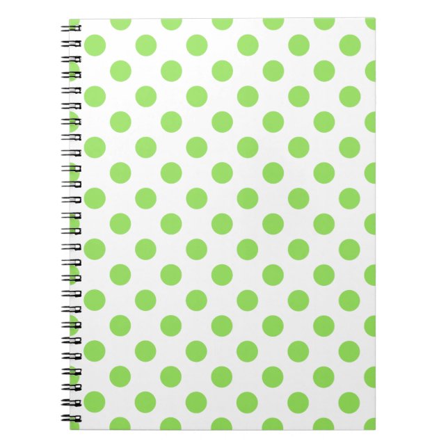 Lime and white polka dots notebook (Front)