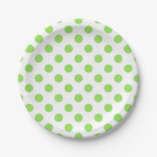 Lime and white polka dots paper plate