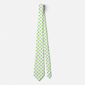 Lime and white polka dots tie