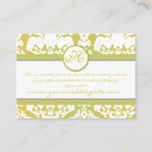 Lime and Yellow Damask Floral  Lime Trim Enclosure Card