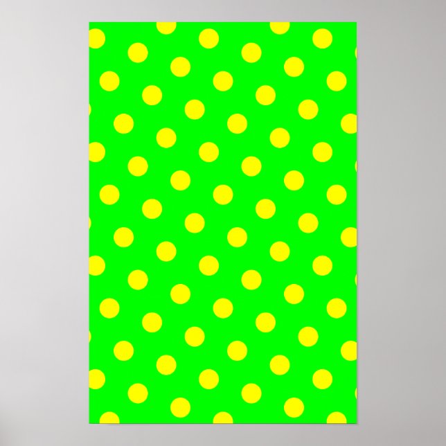 Lime and Yellow Polka Dots Poster (Front)