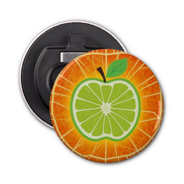 Lime Apple Pop – Bold Citrus Art Bottle Opener (Front)