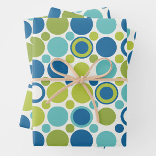 Lime & Aqua Bubble MCM Wrapping Paper Sheet