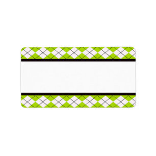Lime Argyle Address Labels