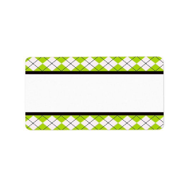 Lime Argyle Address Labels (Front)