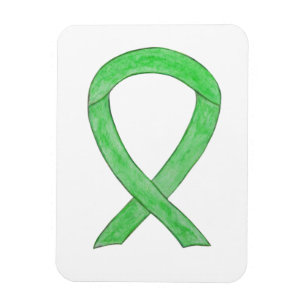 Lime Awareness Ribbon Art Custom Design Magnets