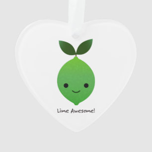 Lime Awesome Kawaii LIme Ornament
