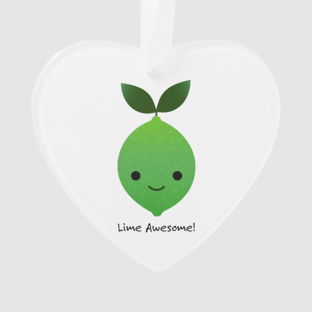 Lime Awesome Kawaii LIme Ornament (Back)