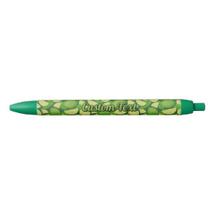 Lime Background Blue Ink Pen