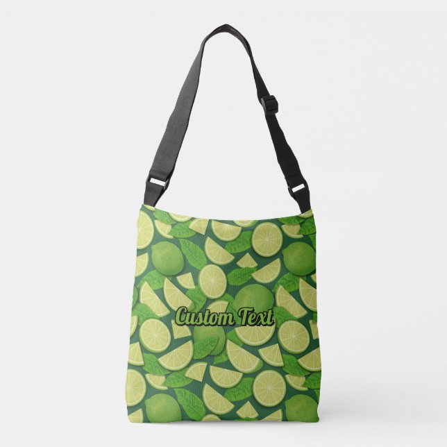 Lime Background Crossbody Bag (Front)