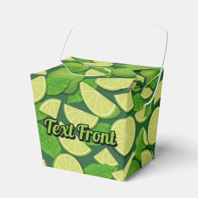 Lime Background Favour Box (Front Side)