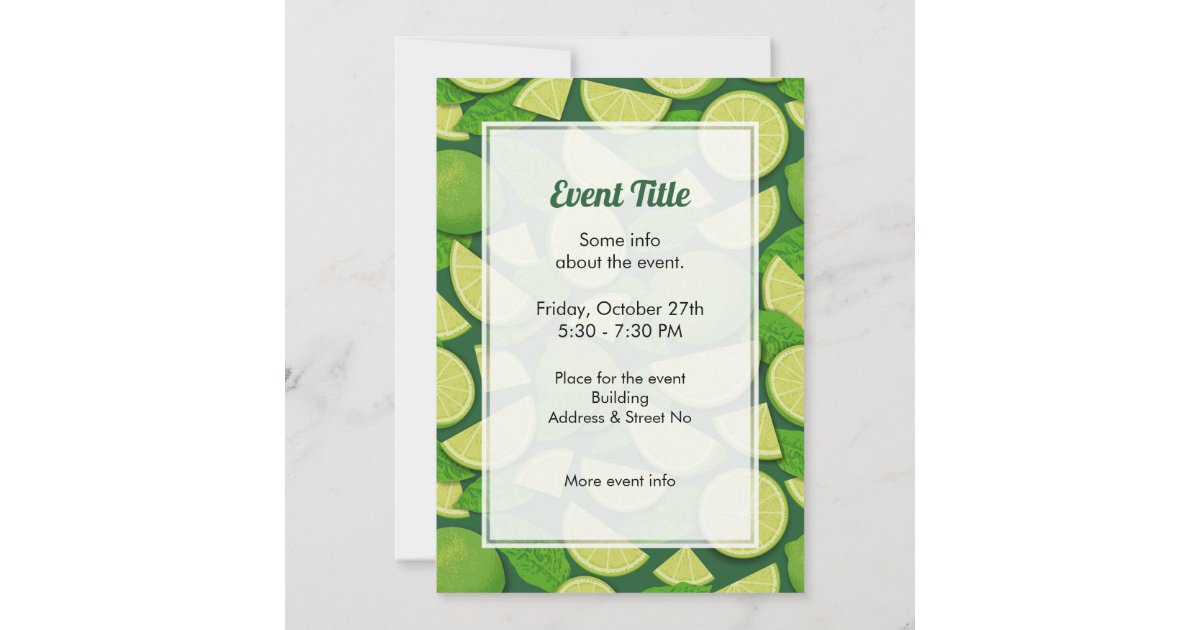 Lime Invitation Background Lime Background Invitation | Zazzle
