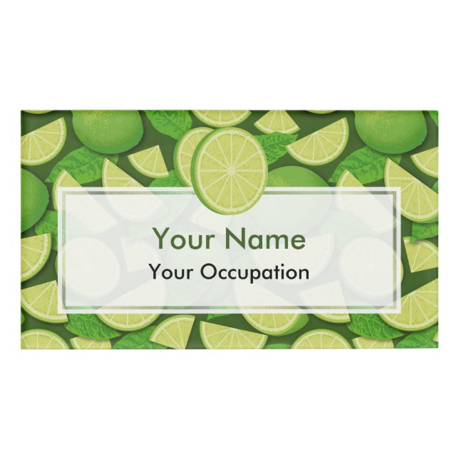 Lime Background Name Tag (Front)