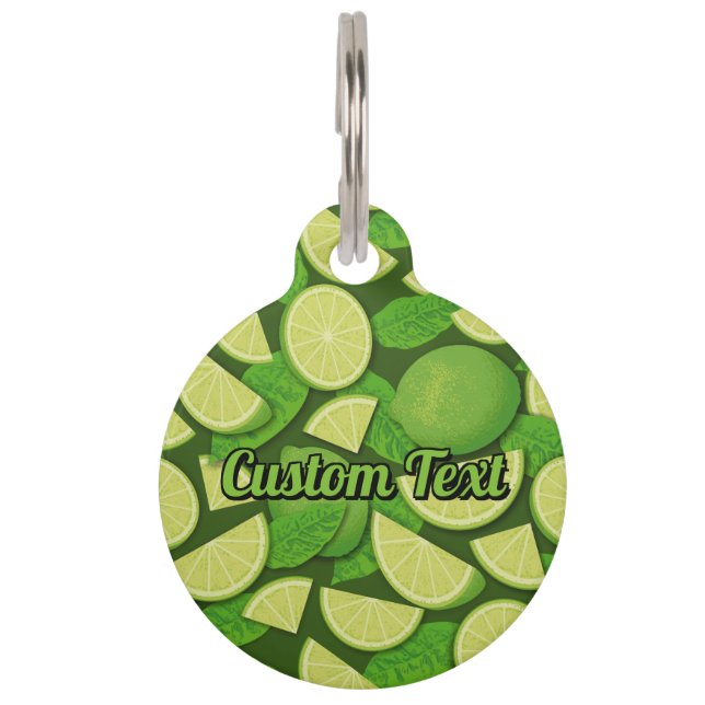 Lime Background Pet Tag (Front)
