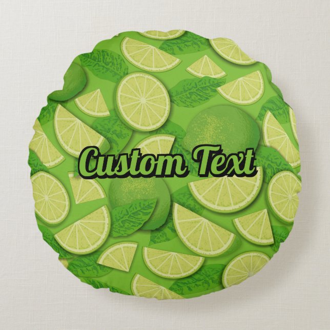 Lime Background Round Cushion (Front)