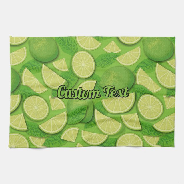 Lime Background Tea Towel (Horizontal)