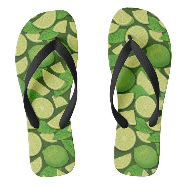 Lime Background Thongs (Footbed)