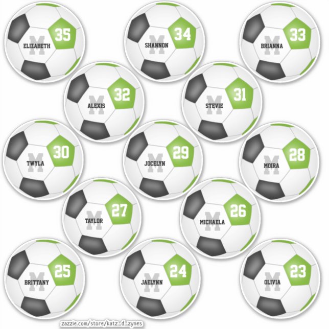 lime black individual soccer players (Front)