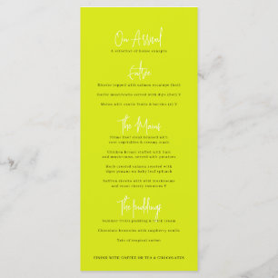 Lime blossom sketch mono wedding menu