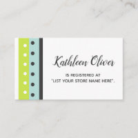 Lime, Blue and Dark Grey Gift Registry Insert Card