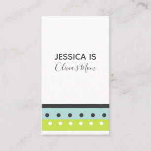 Lime, Blue and Grey Dots and Stripes Mummy Card