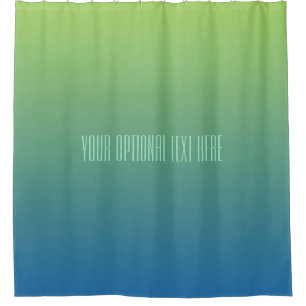 Lime Blue Gradient custom text shower curtain