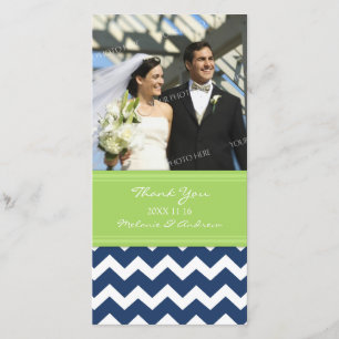 Lime Blue Thank You Wedding Photo Cards