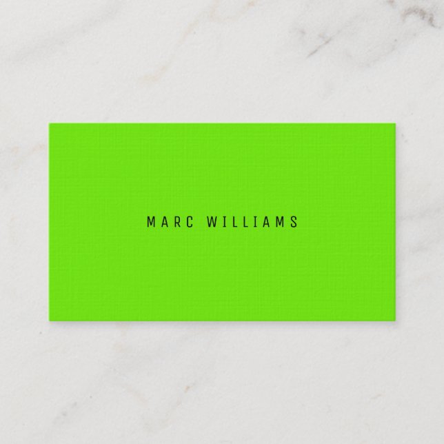 Lime bright green minimalism business card (Front)