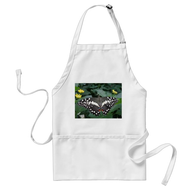 Lime Butterfly and flowers Apron (Front)
