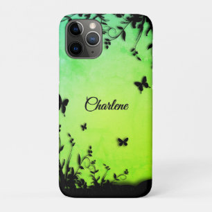 Lime Butterfly Garden Personalised  iPhone 11 Pro Case