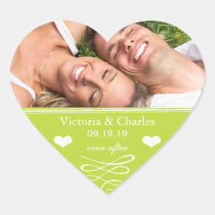 Lime Chalkboard Wedding Save the Date Seal