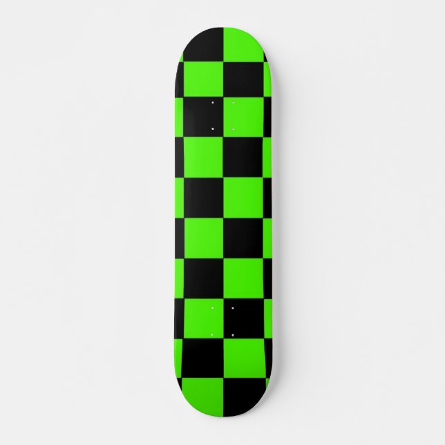Lime Checks Skateboard (Front)