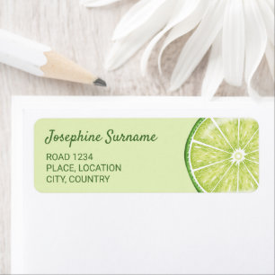 Lime Citrus Fruit Illustration With Custom Text Return Address Label