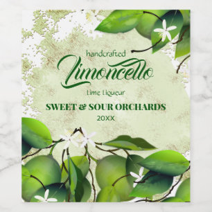 Lime Citrus Fruit Lemoncello Wine Label