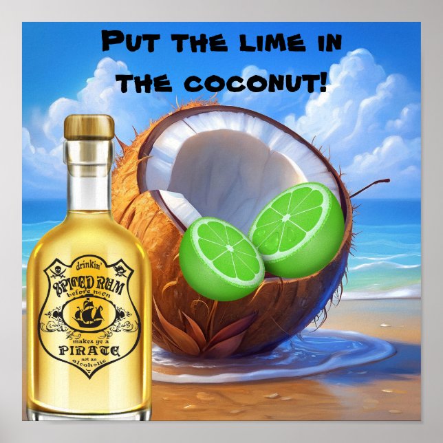 Lime, Coconut and Rum Poster (Front)