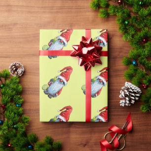 Lime-coloured Grape-Juice Skaal to the Snowy-Seaso Wrapping Paper