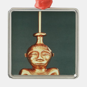Lime Container of Cast Gold, Quimbaya Metal Ornament