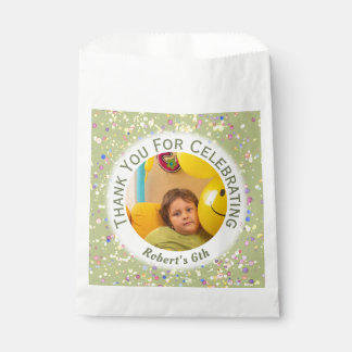 Lime Cream Birthday Confetti Customisable Photo  Favour Bag
